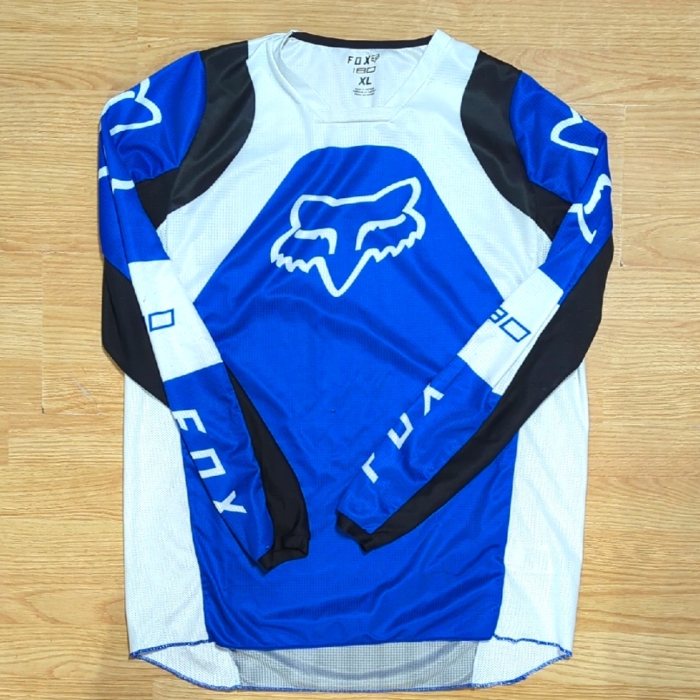Fox Men's Blue and Black Shirt